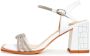 Cesare Gaspari Rhinestone Block Heel Sandalen Wit White Dames - Thumbnail 1