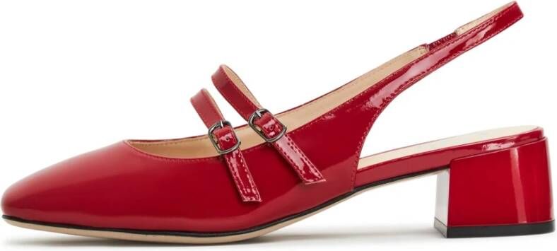 Cesare Gaspari Rode Slingback Blokhak Pumps Red Dames