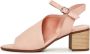 Cesare Gaspari Roze Blokhak Leren Sandalen Pink Dames - Thumbnail 1