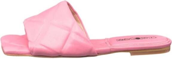 Cesare Gaspari Roze Leren Instap Sandalen Pink Dames