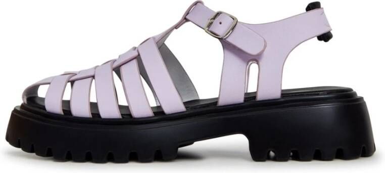 Cesare Gaspari Stijlvolle Blokhak Sandalen Lila Purple Dames