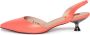 Cesare Gaspari Stijlvolle Leren Kitten Heel Sandalen Orange Dames - Thumbnail 1