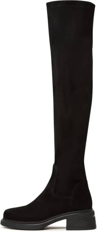 Cesare Gaspari Suede Chic Over-the-Knee Boots Black Dames