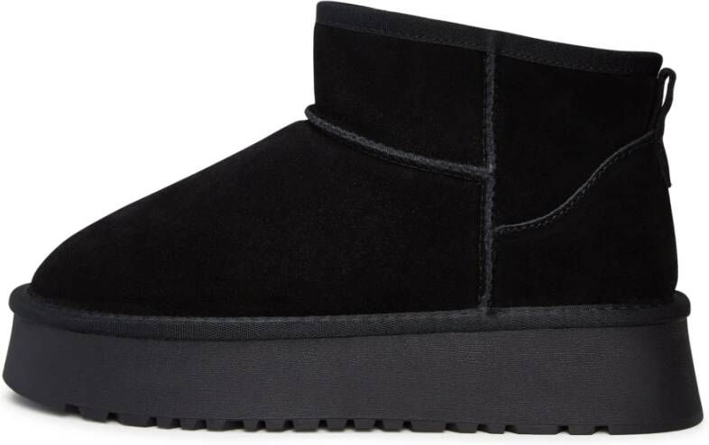 Cesare Gaspari Suede Platform Winterlaarzen Zwart Black Dames