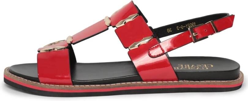 Cesare Gaspari Urban Chic Leren Sandalen Red Dames