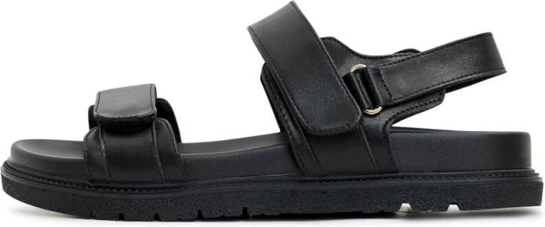 Cesare Gaspari Urban Leather Platform Sandals Black Dames