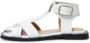 Cesare Gaspari Witte Enkelband Platte Zool Sandalen White Dames - Thumbnail 1