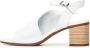 Cesare Gaspari Witte Leren Blokhak Sandalen White Dames - Thumbnail 1