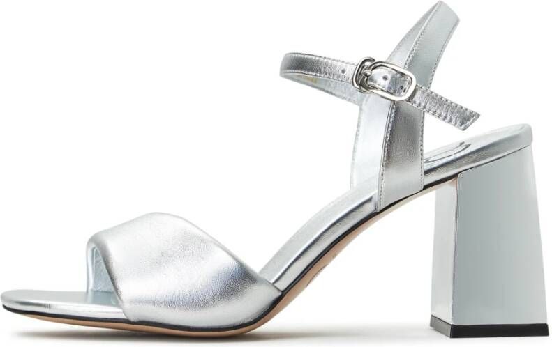 Cesare Gaspari Zilveren Blokhak Sandalen Aina Gray Dames