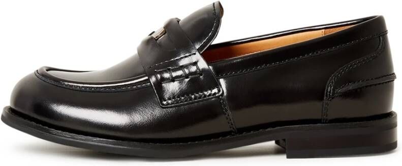 Cesare Gaspari Zwarte Blokhak Loafers Black Dames