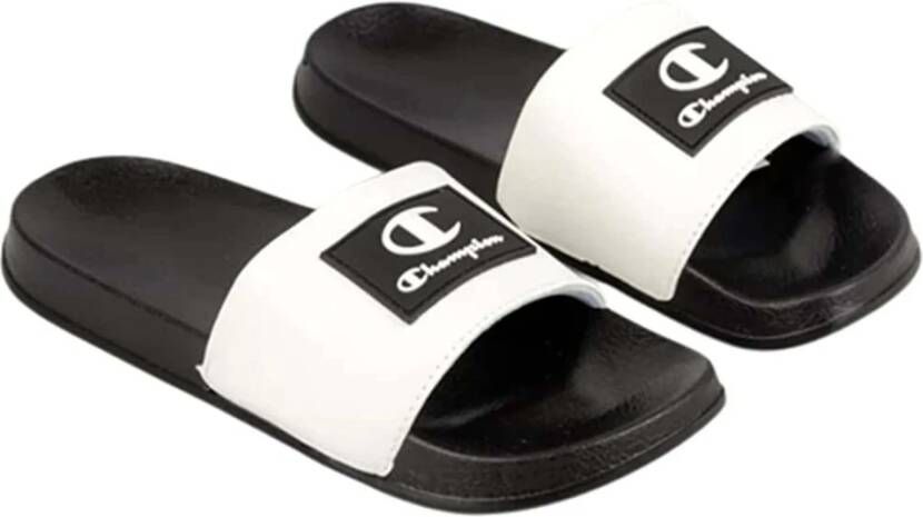 Champion Witte Arubo Rubberen Patch Slides Black Heren