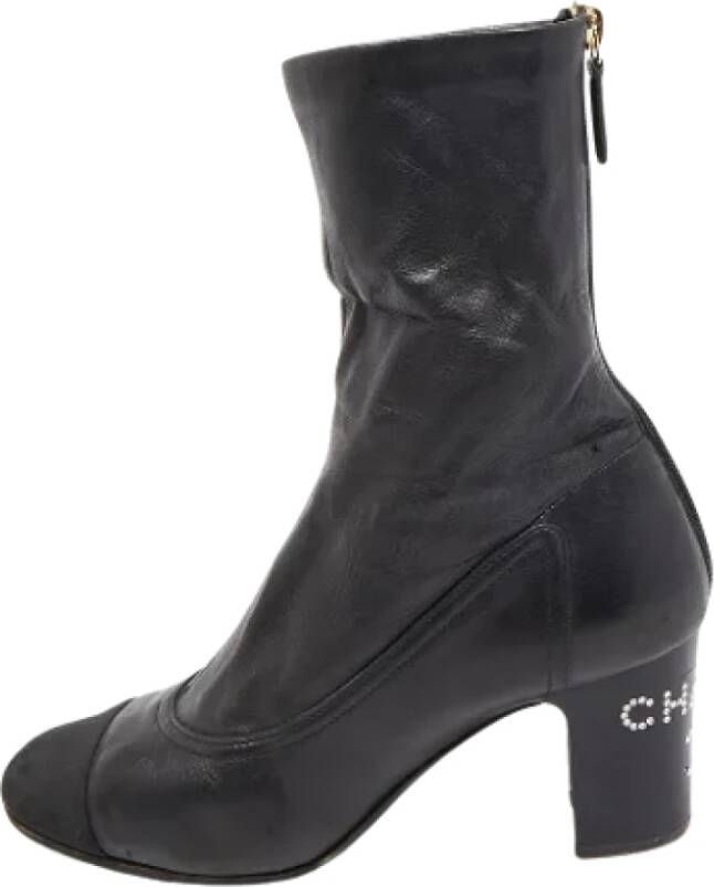 Chanel Vintage Pre-owned Canvas boots Black Dames