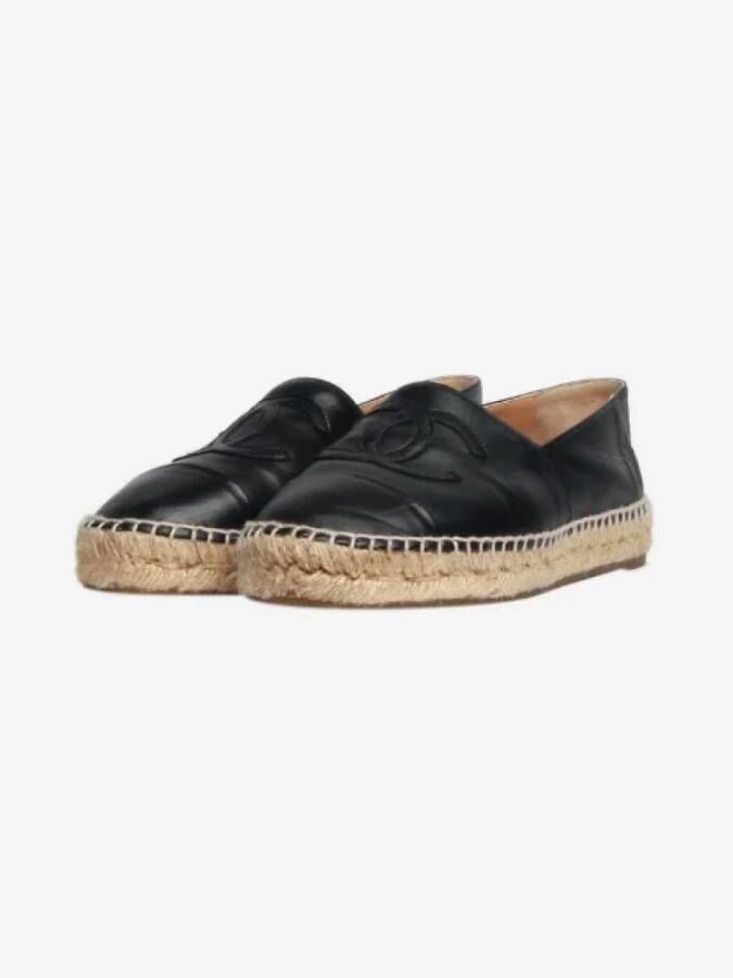 Chanel Vintage Pre-owned Fabric espadrilles Black Dames