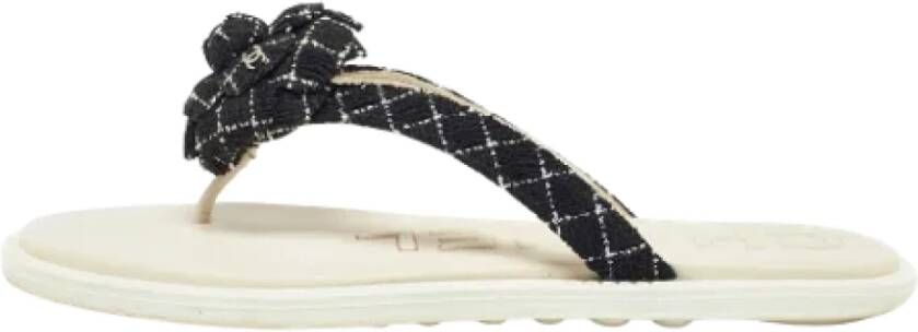 Chanel Vintage Pre-owned Fabric sandals Black Dames