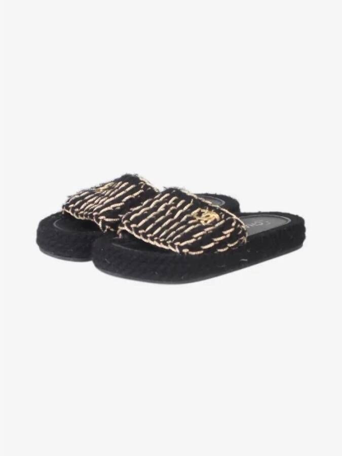 Chanel Vintage Pre-owned Fabric sandals Black Dames