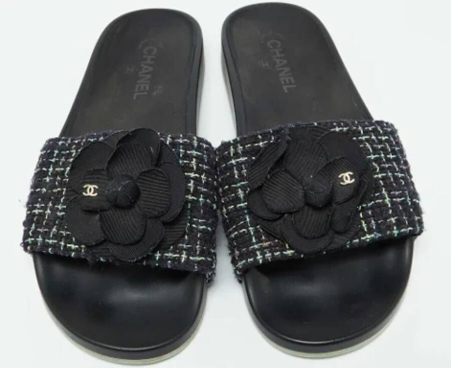 Chanel Vintage Pre-owned Fabric sandals Black Dames