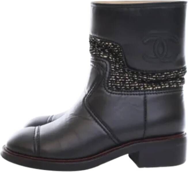 Chanel Vintage Pre-owned Leather boots Black Dames