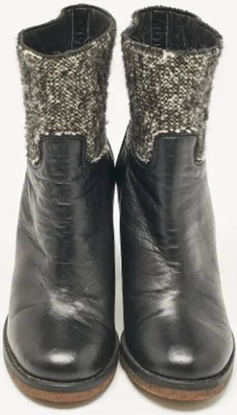 Chanel Vintage Pre-owned Leather boots Black Dames