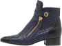 Chanel Vintage Pre-owned Leather boots Blue Dames - Thumbnail 1