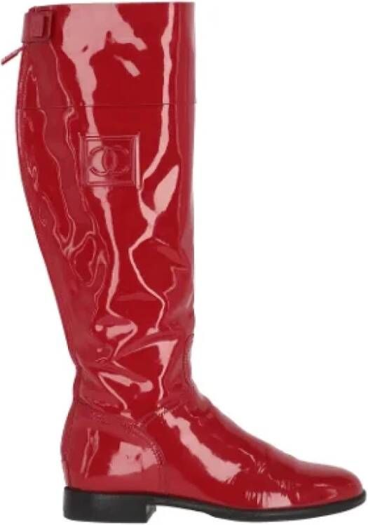 Chanel Vintage Pre-owned Leather boots Red Dames