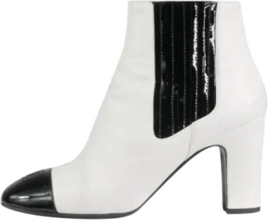 Chanel Vintage Pre-owned Leather boots White Dames