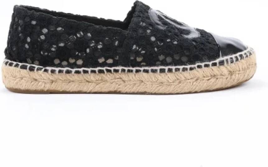 Chanel Vintage Pre-owned Leather espadrilles Black Dames