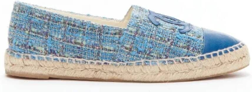 Chanel Vintage Pre-owned Leather espadrilles Blue Dames