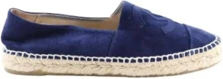 Chanel Vintage Pre-owned Leather espadrilles Blue Dames