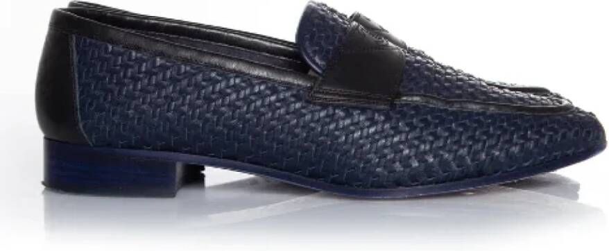 Chanel Vintage Pre-owned Leather flats Blue Dames