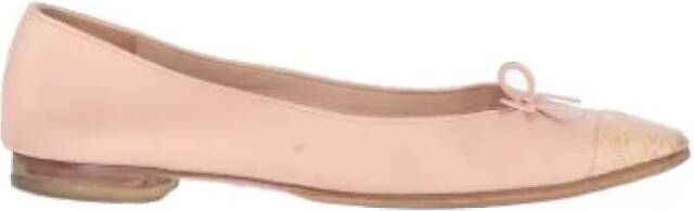 Chanel Vintage Pre-owned Leather flats Pink Dames