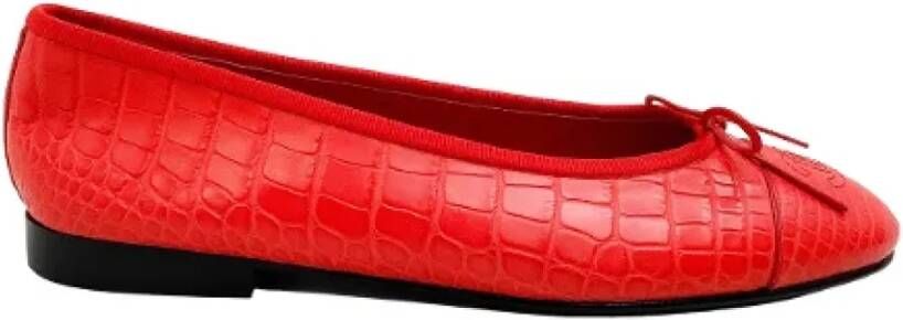 Chanel Vintage Pre-owned Leather flats Red Dames