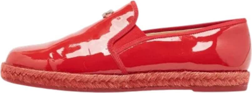 Chanel Vintage Pre-owned Leather flats Red Dames