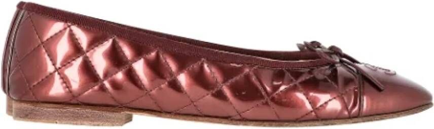 Chanel Vintage Pre-owned Leather flats Red Dames