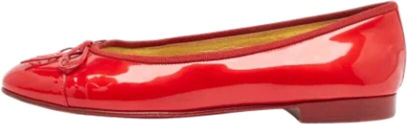 Chanel Vintage Pre-owned Leather flats Red Dames