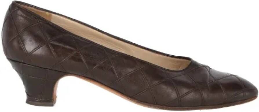Chanel Vintage Pre-owned Leather heels Brown Dames