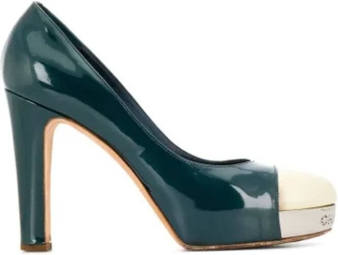 Chanel Vintage Pre-owned Leather heels Green Dames