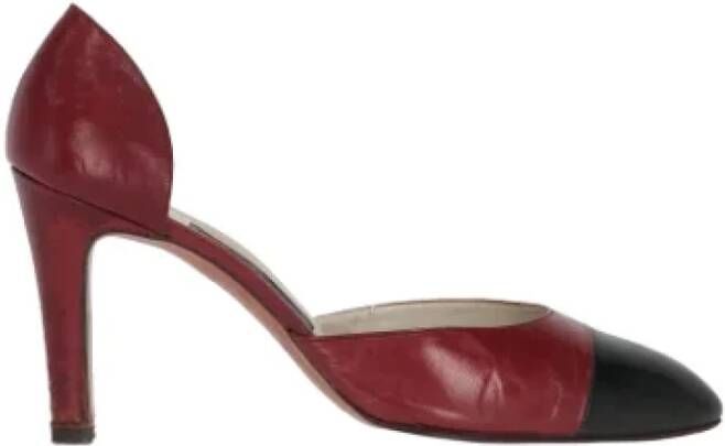 Chanel Vintage Pre-owned Leather sandals Red Dames