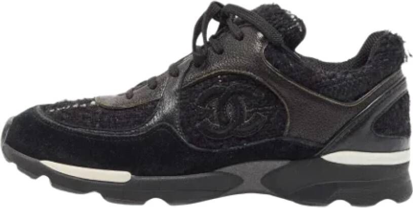 Chanel Vintage Pre-owned Leather sneakers Black Dames