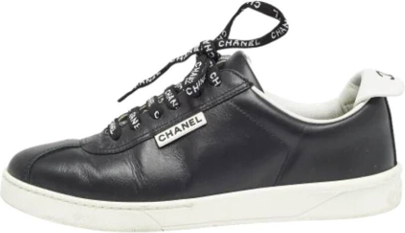 Chanel Vintage Pre-owned Leather sneakers Black Heren