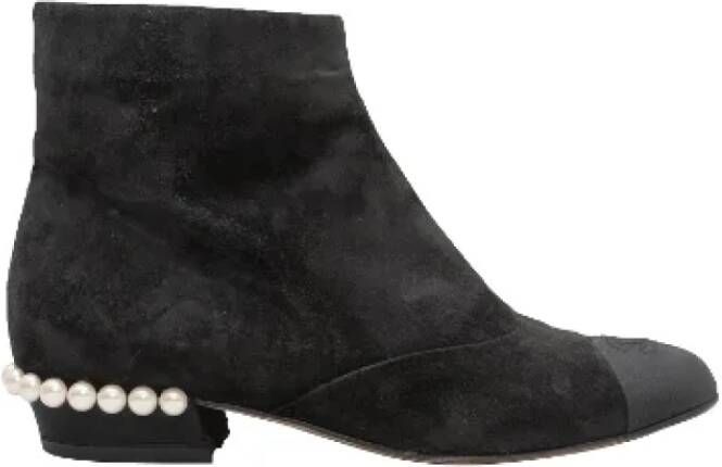 Chanel Vintage Pre-owned Suede boots Black Dames