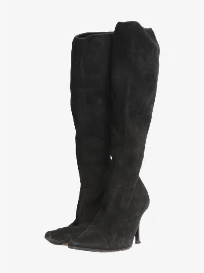 Chanel Vintage Pre-owned Suede boots Black Dames