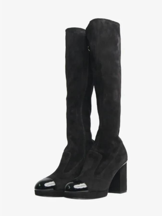 Chanel Vintage Pre-owned Suede boots Black Dames