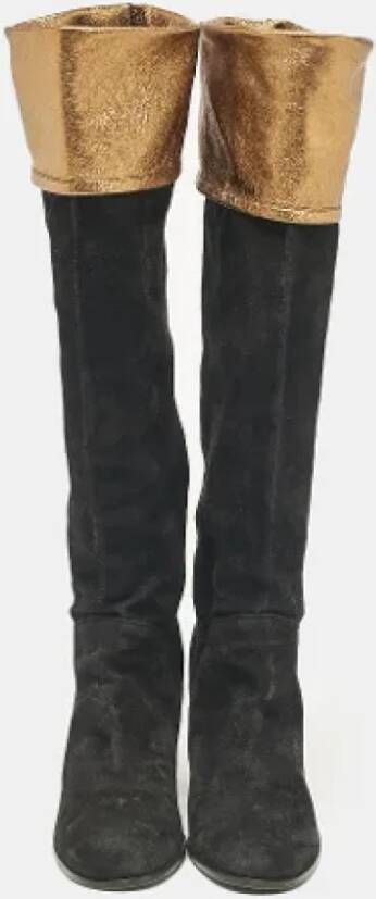 Chanel Vintage Pre-owned Suede boots Black Dames