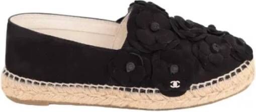 Chanel Vintage Pre-owned Suede espadrilles Black Dames