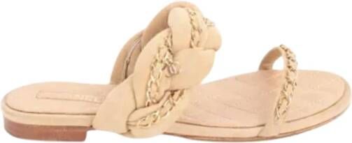 Chanel Vintage Pre-owned Suede sandals Beige Dames