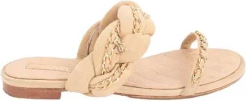 Chanel Vintage Pre-owned Suede sandals Beige Dames