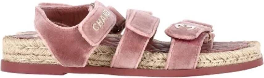 Chanel Vintage Pre-owned Velvet sandals Pink Dames