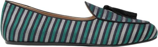 Charles Philip Shanghai Gestreepte zijden loafers Multicolor Dames
