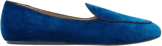 Charles Philip Shanghai Velvet Mocassins met Ovale Detail Blue Heren