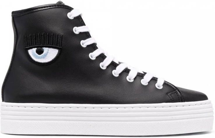 Chiara Ferragni high leather sneakers Collection Zwart Dames